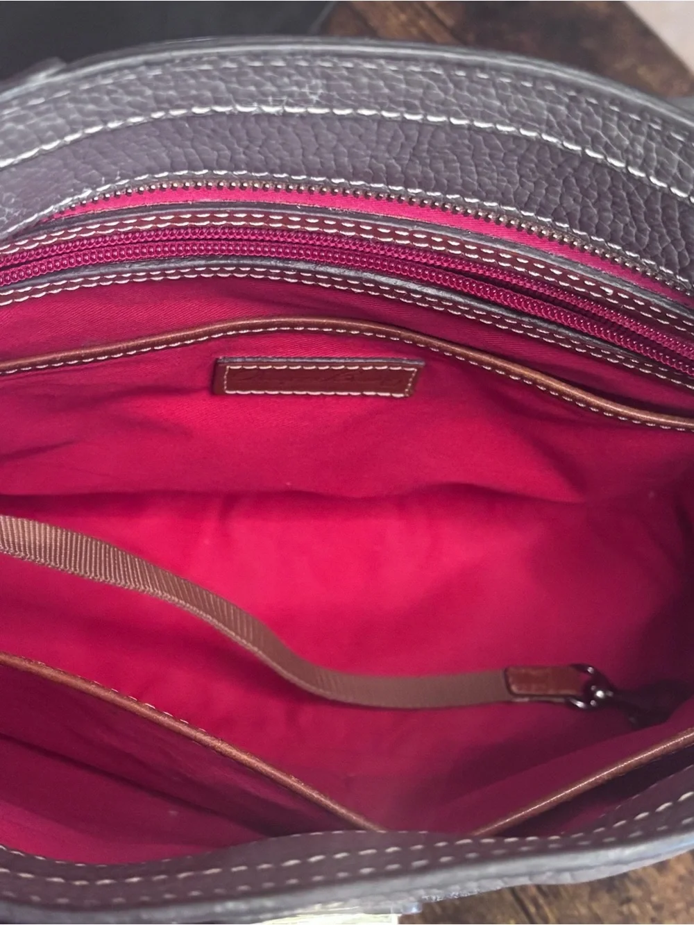 Dooney & Bourke Brown Pebbled Leather Tote with Matching Wallet